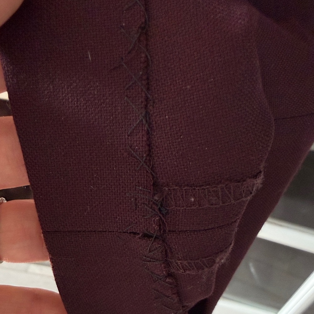 Reiss Women's Burgundy Straight Leg Pants - Picture 3 of 6